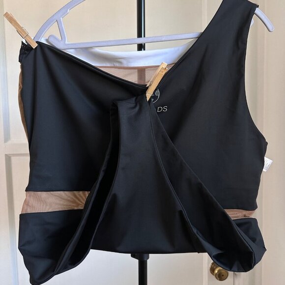 Nomads Coastal One Piece One Shoulder Swimsuit Black Brown Mesh Size 2XL - Picture 12 of 14